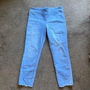 INC International Concepts faded destroyed pullon straight leg crop jeans Sz 10
